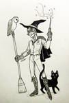 The Witch and His Familiars by LeKrowArt The Witch and His Familiars by LeKrowArt