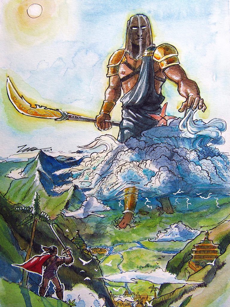 Facing a God by LeKrowArt Facing a God by LeKrowArt