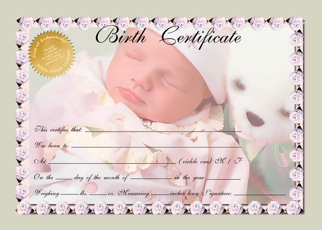 Birth Certificate- Green Multi