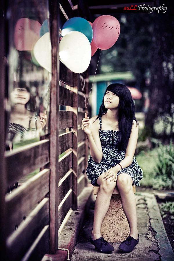 Joyful with her ballon