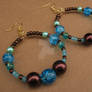 Brown and Blue Beaded Earrings