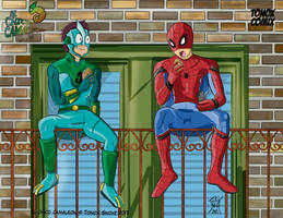 El Chico Camaleon y Spider-Man by Tonox Snchz
