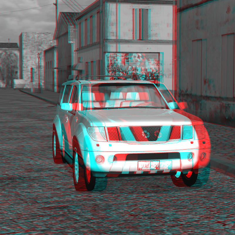 SUV 3D Red Blue