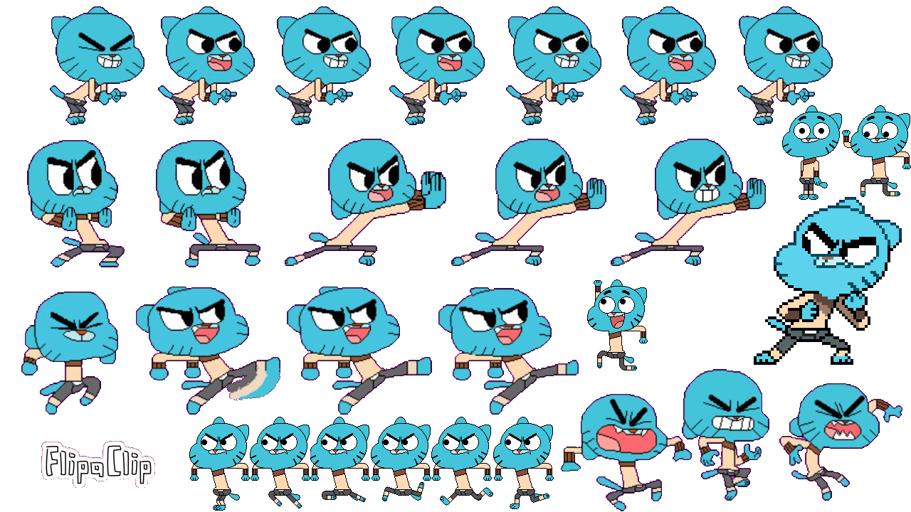 Gumball_watterson sprite sheet by thatoneguywhodoess on DeviantArt
