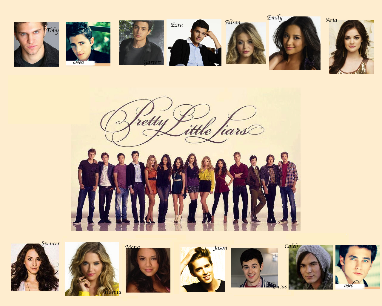 Pretty Little Liars Girls and Guys Wallpaper