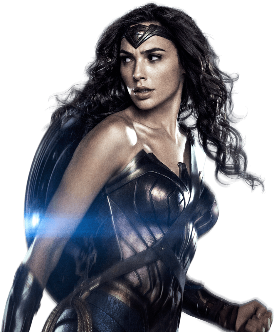 Gal Gadot as Wonder Woman with shield 3 PNG