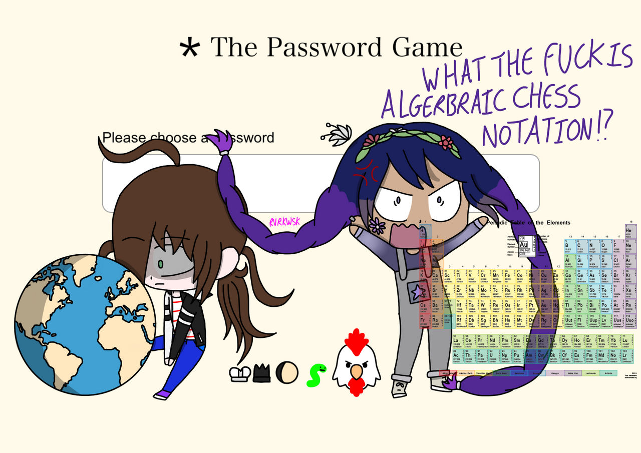 Two idiots try and make a password by Riverkath on DeviantArt