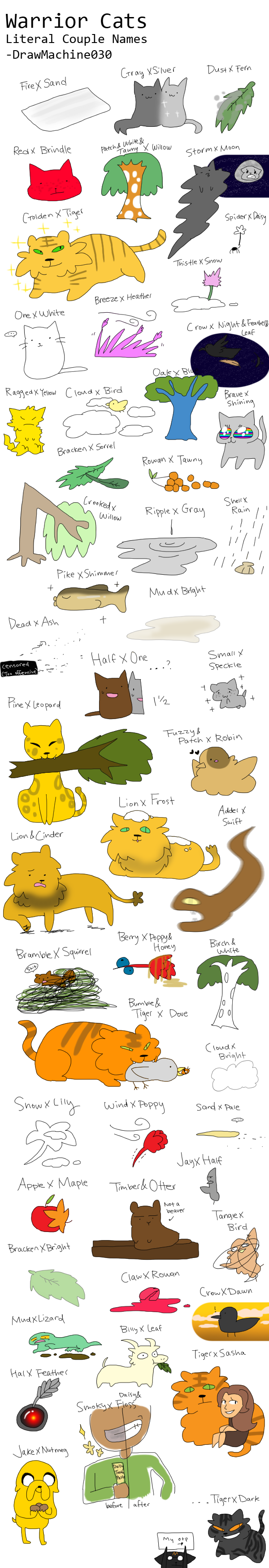 Warrior Cats: Literal Couples Names