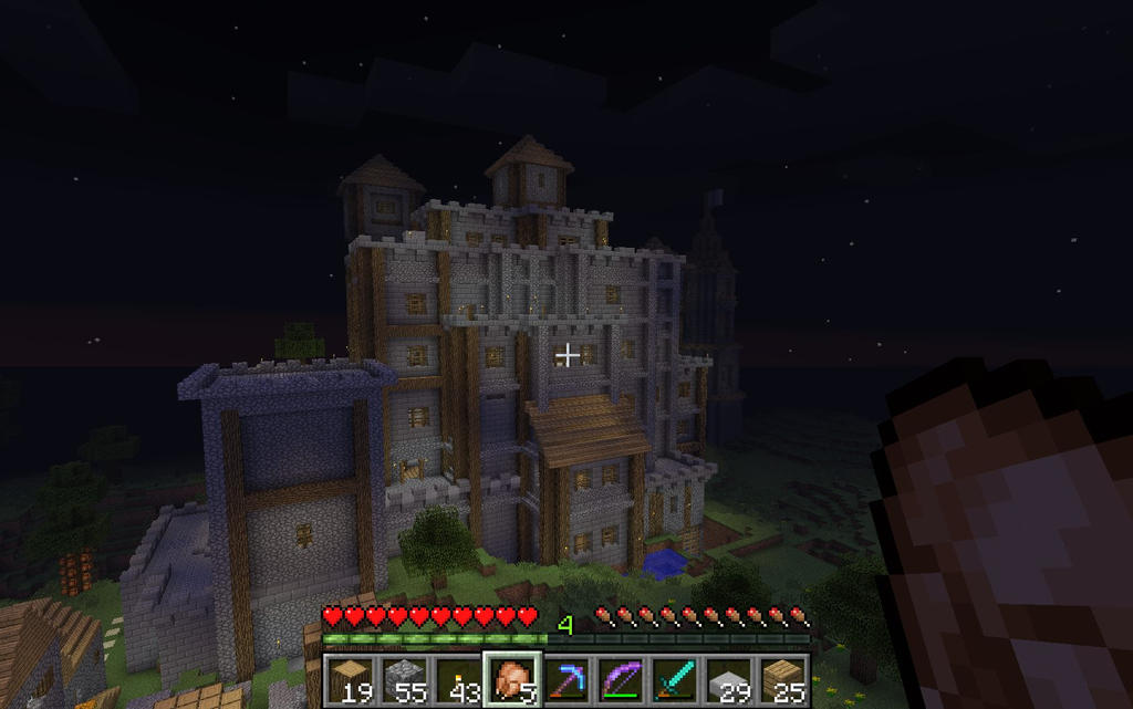 Minecraft Survival Castle Night By Zoleus On Deviantart