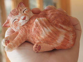 Sleeping Cat Carving