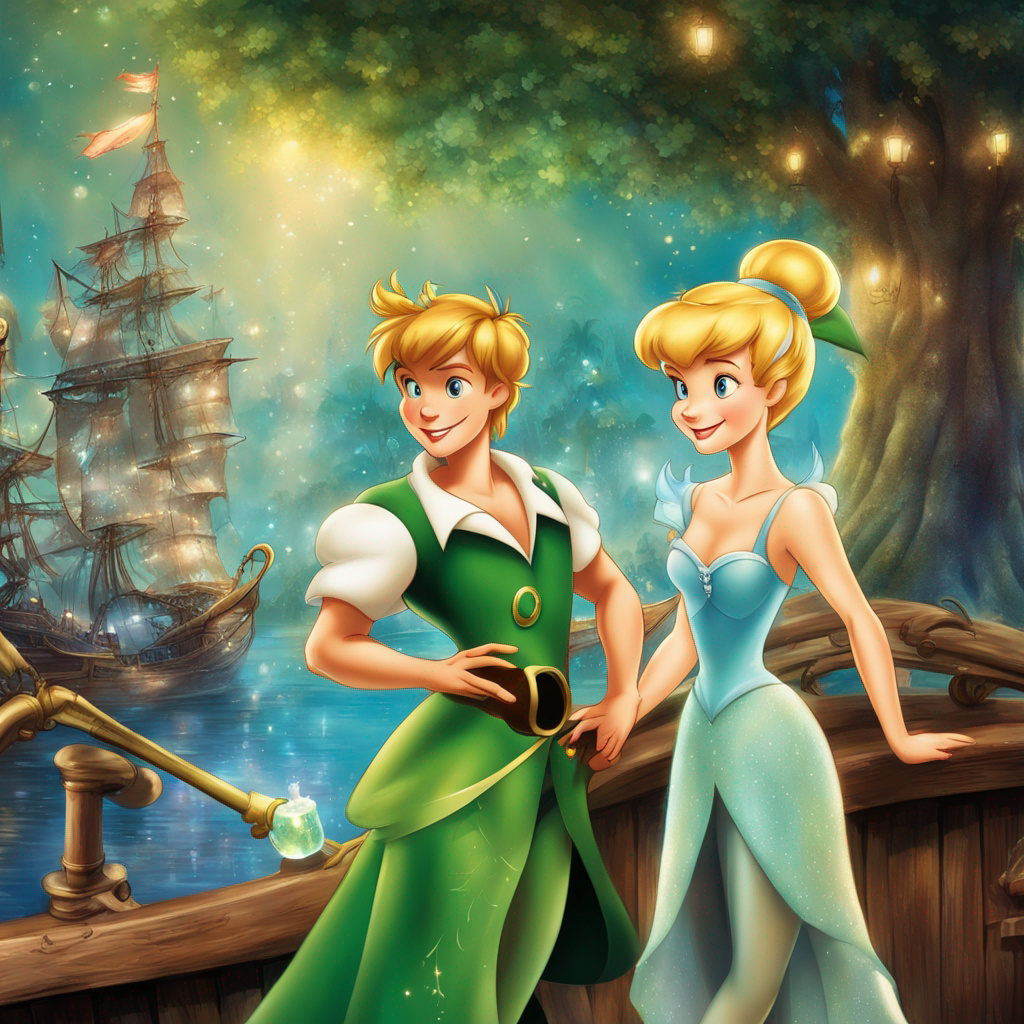 Peter Pan Partner Tinker Bell Peter Pan and Cinderella wearing glove by crt008x on DeviantArt