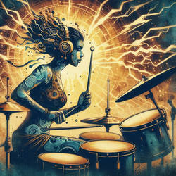 ai drummer lightning drum set