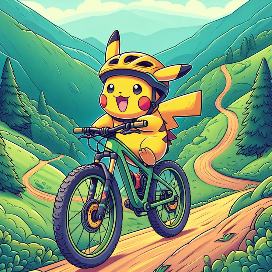 Ai Pikachu Riding Bike by VoodooChild4201 on DeviantArt
