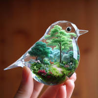 Ai Glass Bird With Forest Inside