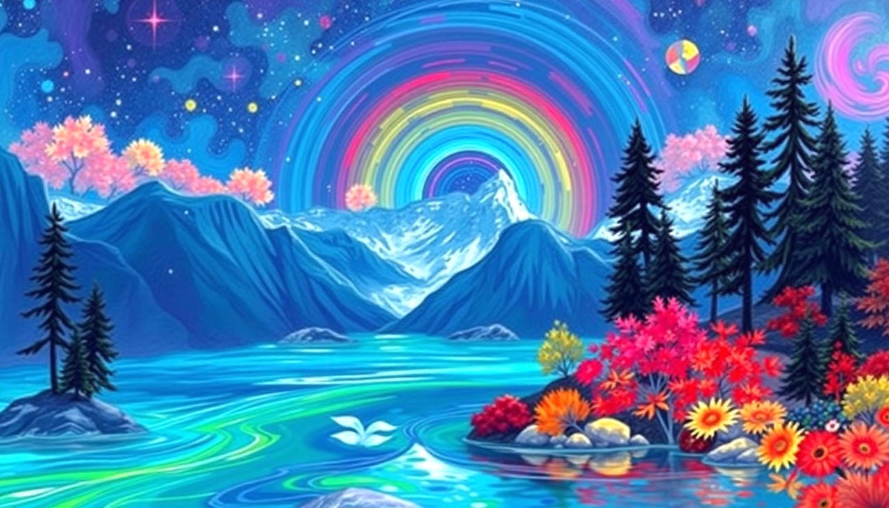 Pretty Ranibow Ai Vibrant Pretty Landscape Rainbow by VoodooChild4201 on DeviantArt