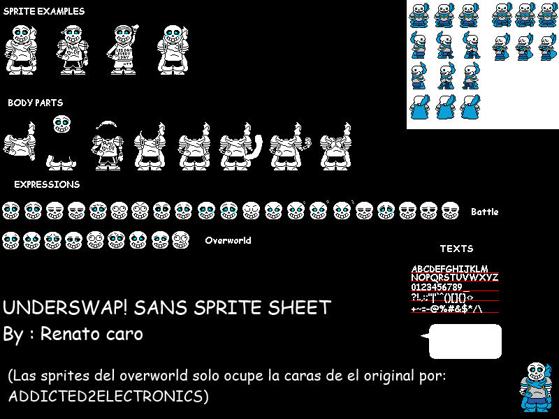 Normal Sans and Underswap Sans dialogue sprites by iGretz on