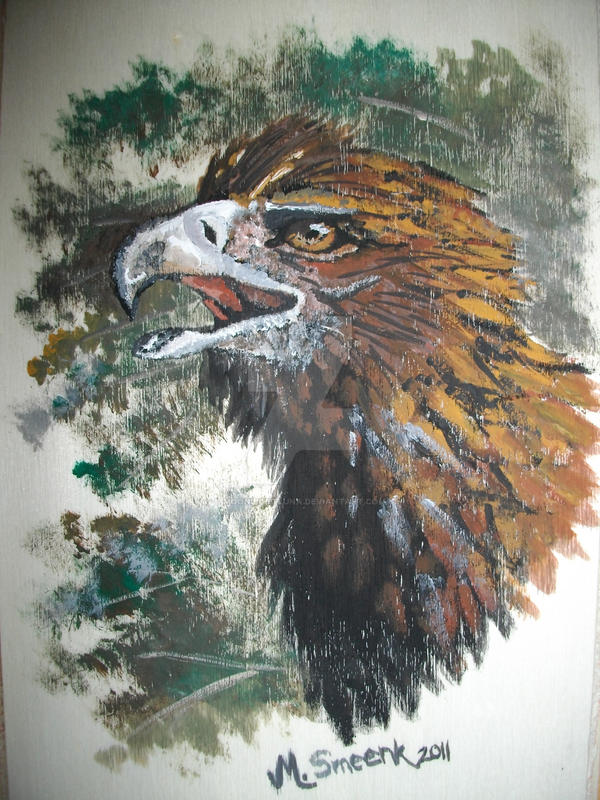 Golden Eagle on Wood