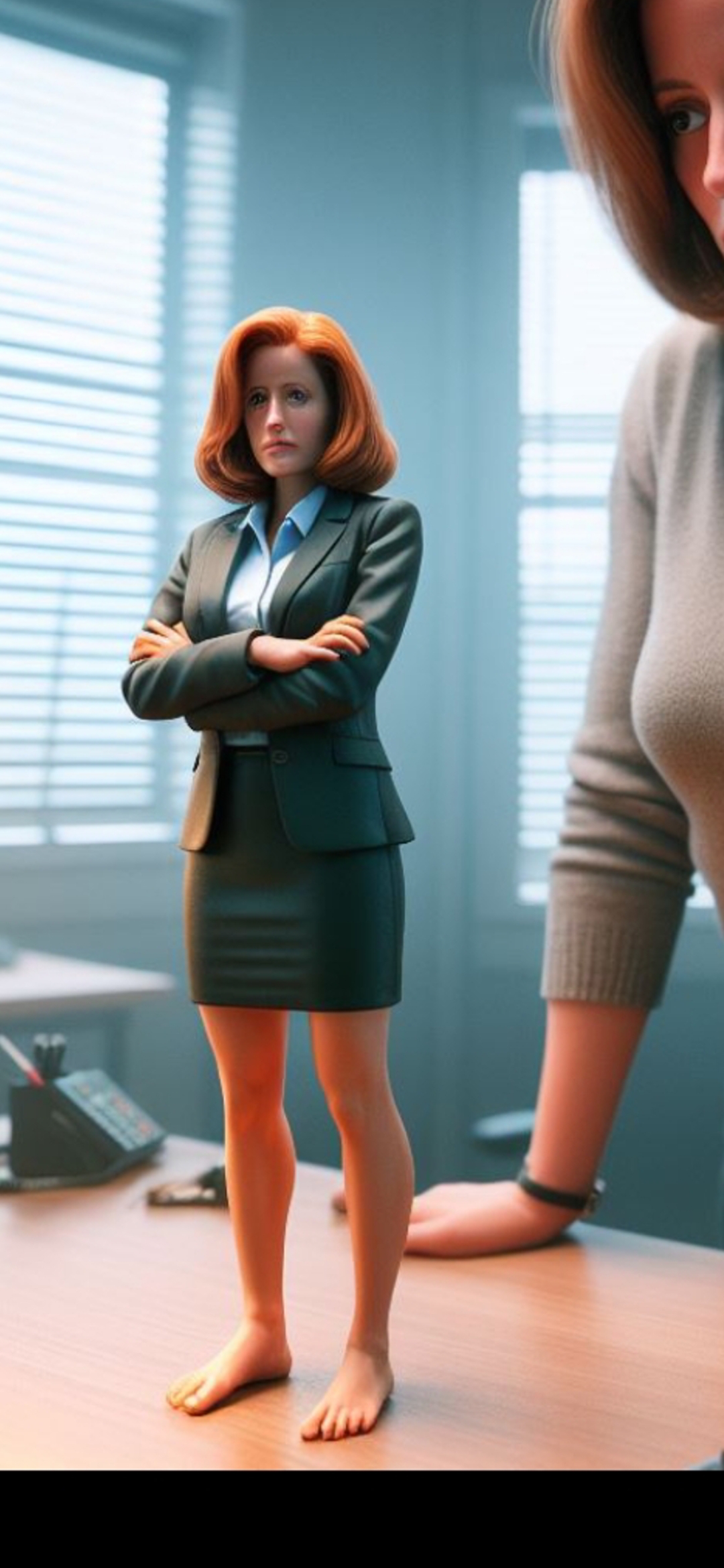 Scully Stand Tiny barefoot Scully stands on the desk by norlakte3rd on DeviantArt