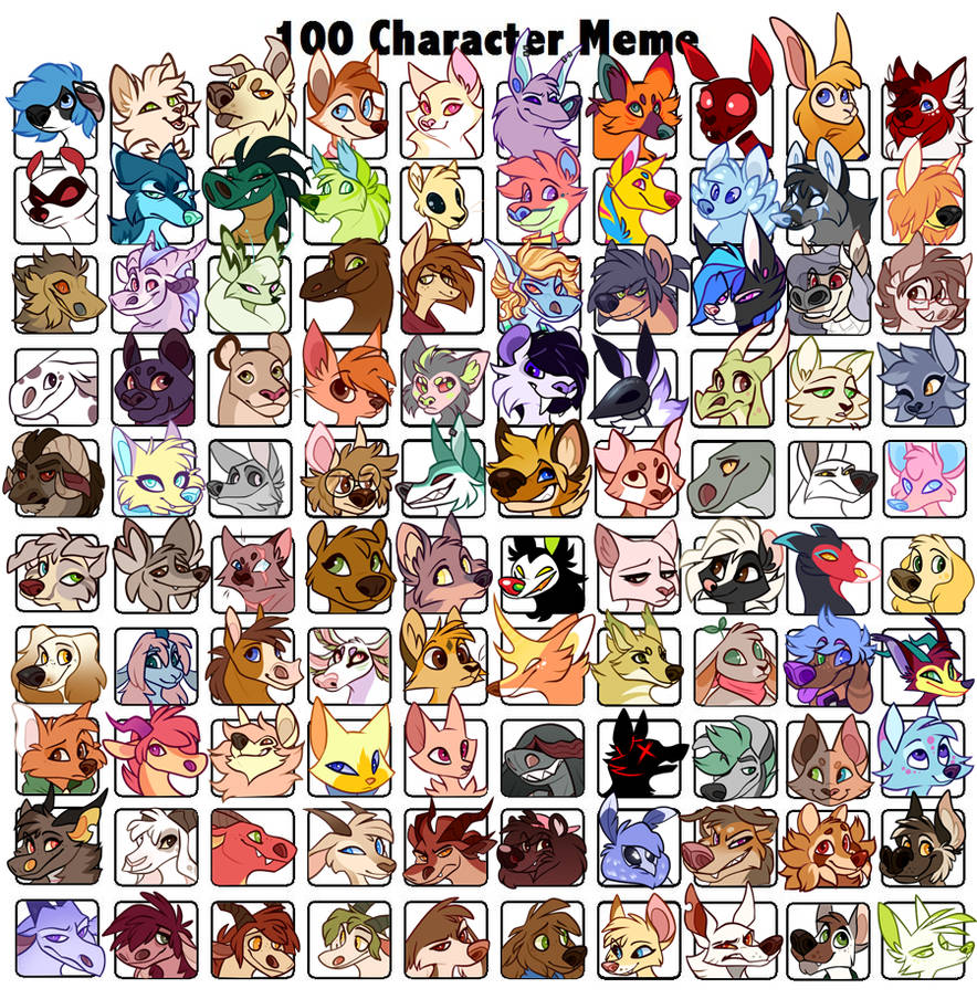 100 Character Meme by Star-The-Werewolf on DeviantArt