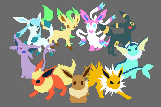 Pokemon: Eeveelutions - Minimalist Wallpaper by Meleusou on DeviantArt