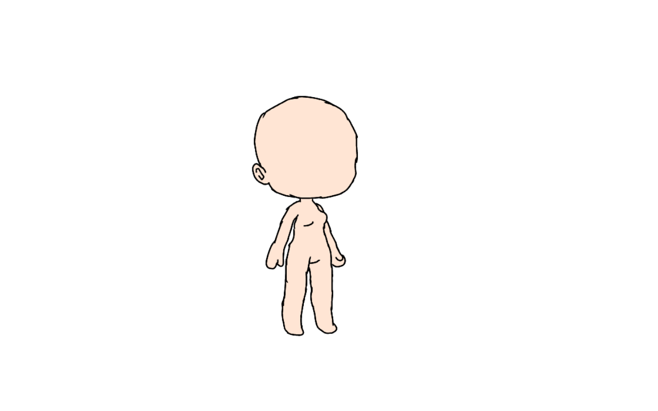 Base Gacha Life Body With Hair.