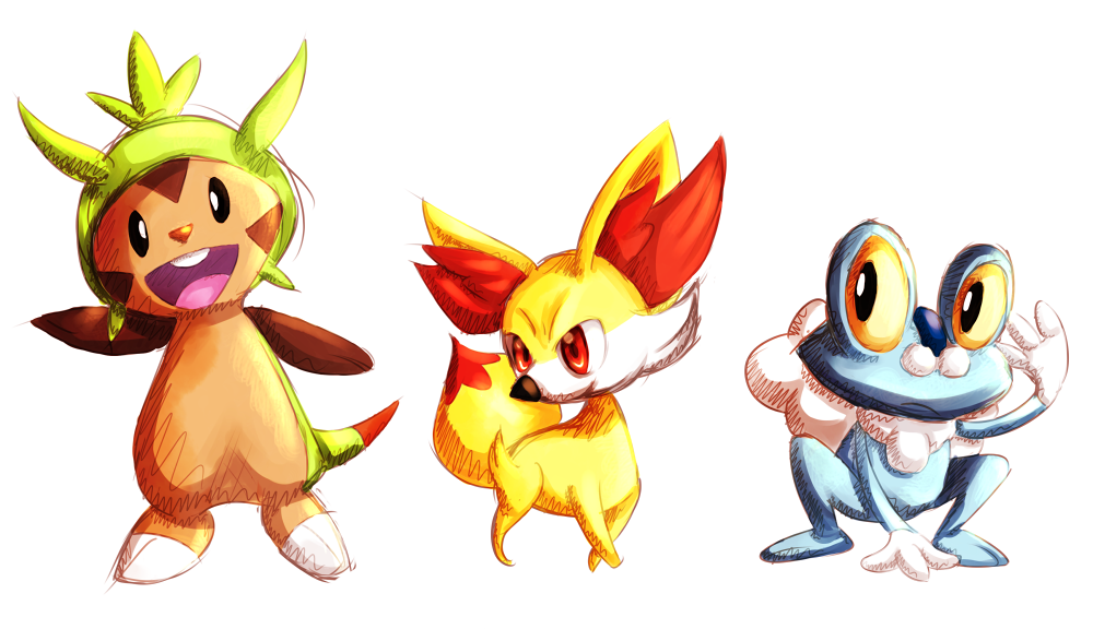 X Y Starter Pokemon by coffeeatthecafe on DeviantArt