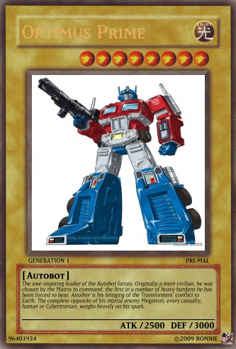 Optimus Prime Yu-Gi-Oh Card