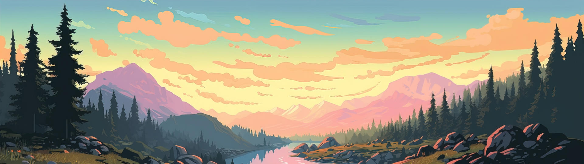 8bit UltraWide Mountain Scene Wallpaper by Nevereverevr on DeviantArt