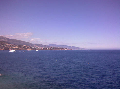 Blue water and sky...