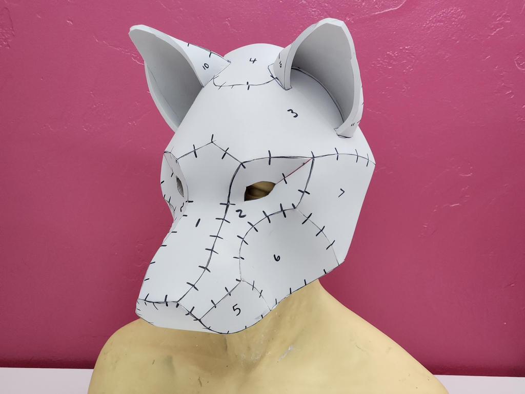 Red Wolf mask being worn by merimask on DeviantArt