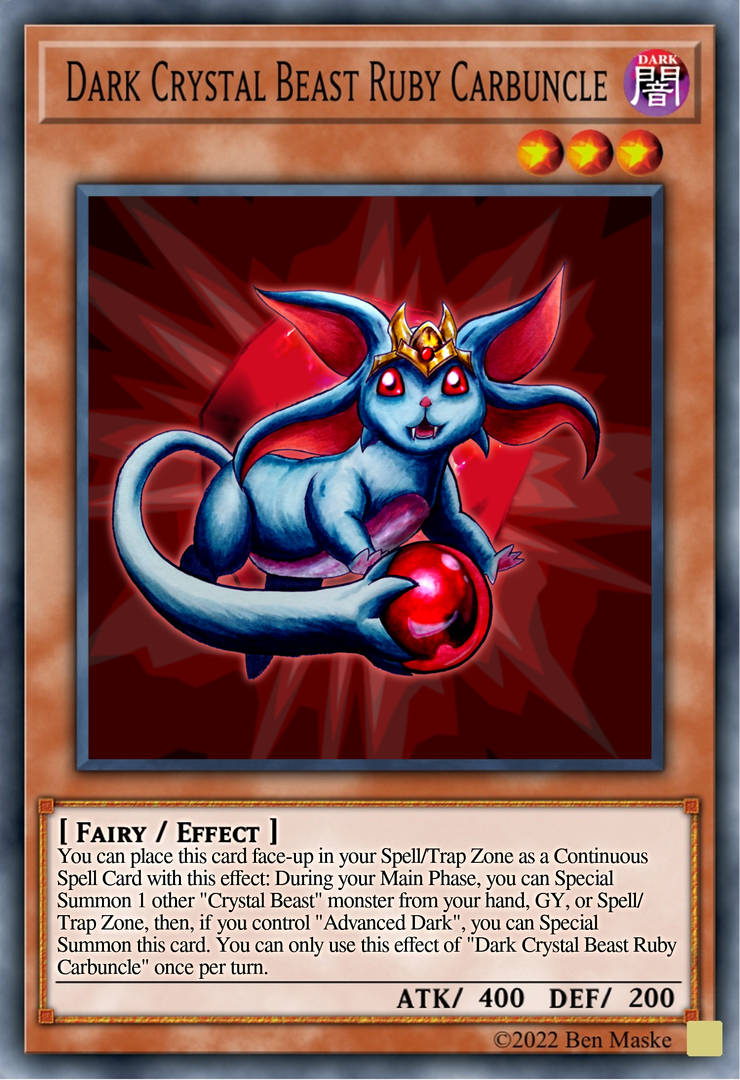 yugioh gx crystal beast cards Complete Custom Deck for Yu-Gi-Oh! may be 1st or Unlimited Edition Dark Crystal Beast Ruby Carbuncle