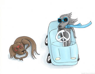 Dachshund Drivers by burrito-madness