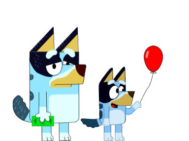 Bluey has balloon by kojjikko on DeviantArt