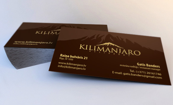 Kilimanjaro restorant logo/business cards by DesignMeBranding