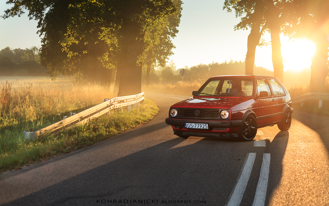 Morning light on a Volkswagen Golf MK II