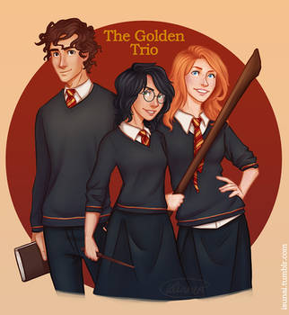 The golden Trio genderbend by Isuani