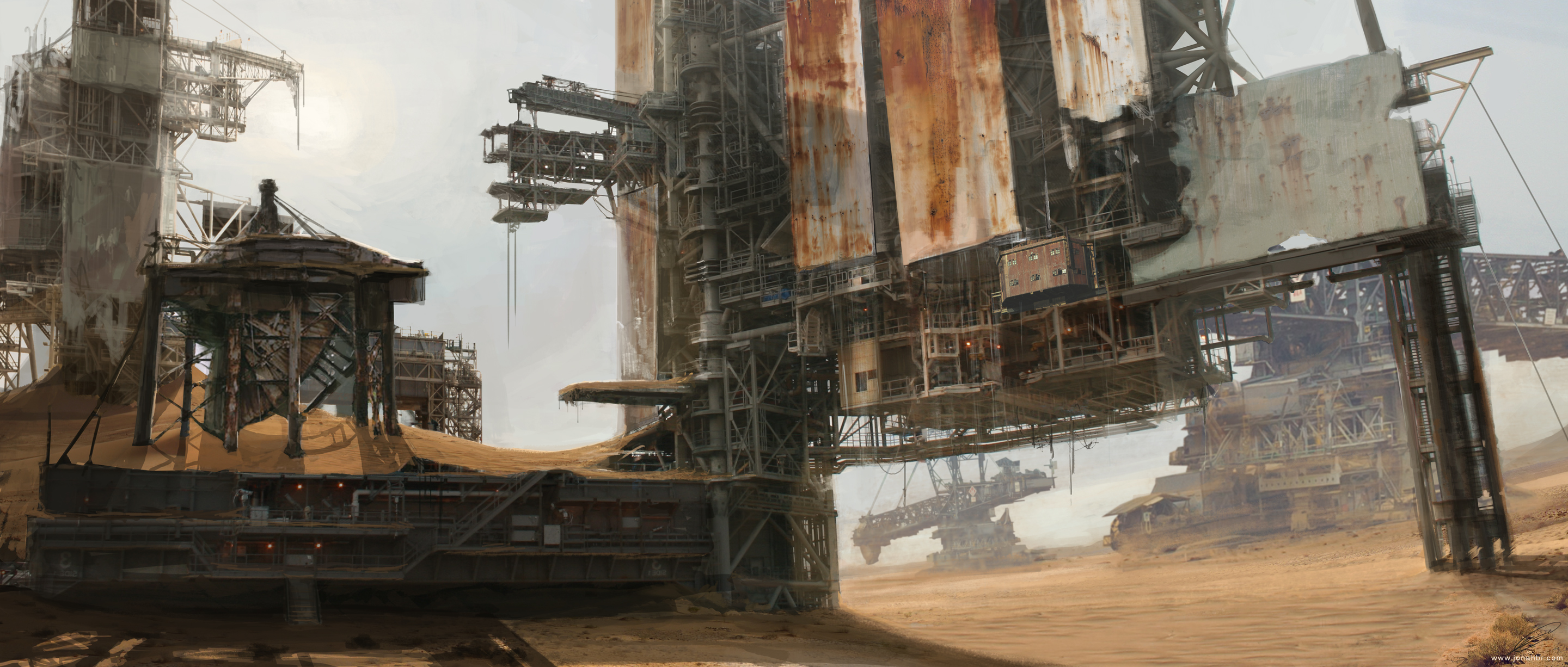 Absurd Mining Rig Abandoned Mining Rig by waywalker on DeviantArt