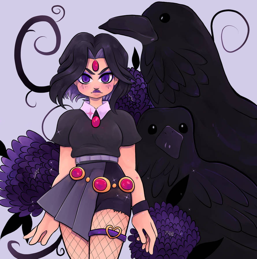 Chibi Raver Raven Chibi-ish by ReallyCoyKoiFishART on DeviantArt