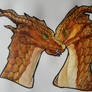 Watercolor Copper Dragons