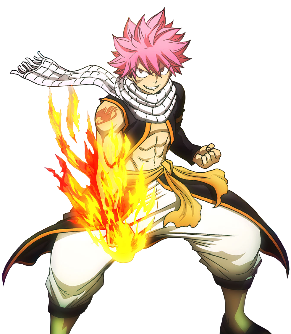 Fairy Tail Natsu Dragneel with Fire Sticker - Free PNG Download