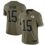 Men's Green Bay Packers #15 Bart Starr 2022 Olive