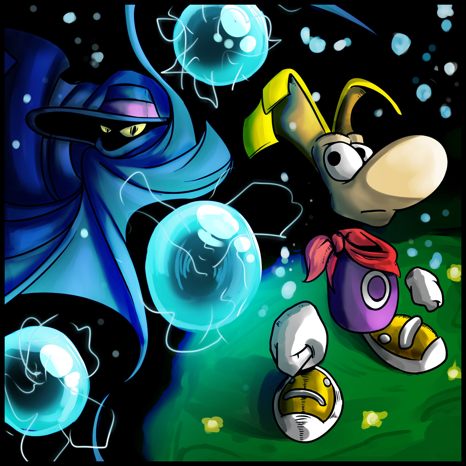 Rayman and Mr. Dark by Anzhyra on DeviantArt
