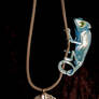 Climbing Chameleon Necklace in Sterling Silver