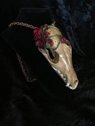 Rose and Tea Fox Skull (Scented!) by TheSilverCaribou