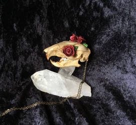 Spice Stained Rose Squirrel Pendant by TheSilverCaribou