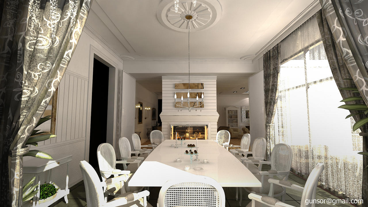 Dining Room with Fireplace
