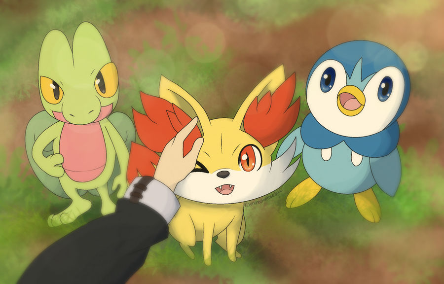 Pokemon Legends: Celebi Starters by uncreativerose on DeviantArt