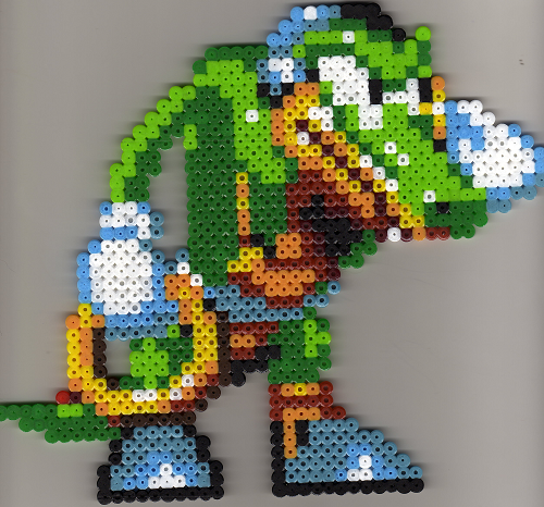 Vector the Crocodile Perler Sonic Perler Knuckles Chaotix 