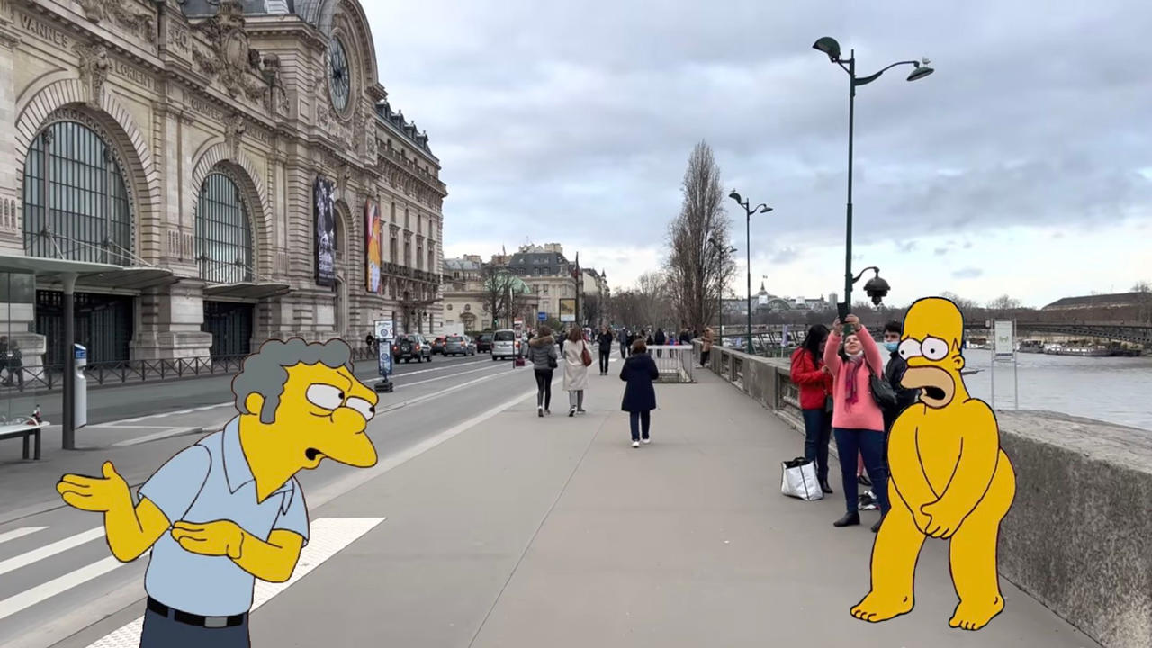 Moe and Homer visiting Paris by Darth19 on DeviantArt