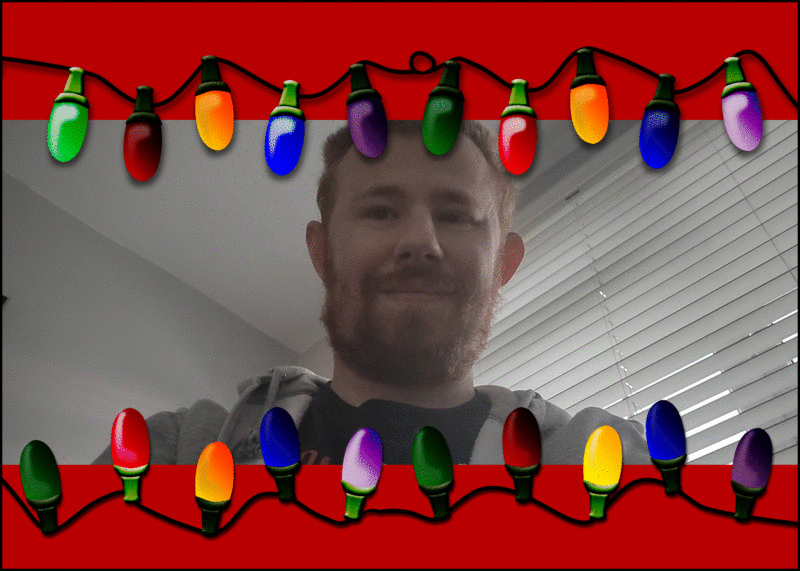 Christmas lights glowing wildly with chaotic flashing